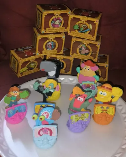 Lote brinquedos mcdonalds one piece bob esponja