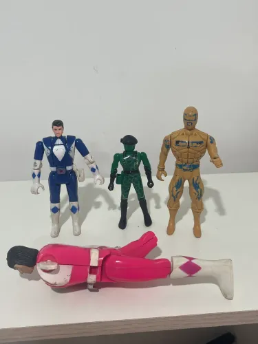 Lote 4 Bonecos Vintage Power Rangers + Brinde Avariado