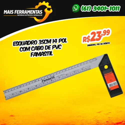Esquadro 35cm 14 Pol Com Cabo de PVC Famastil