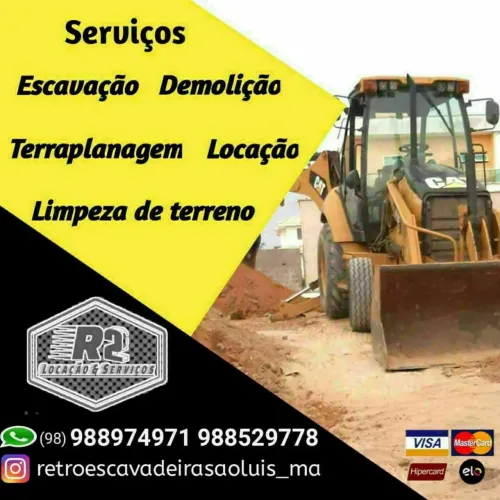 Retroescavadeira e Caçambas serviços