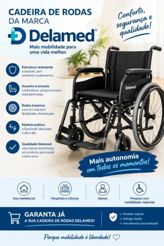 Vendo cadeira de rodas Delamed, usada e em bom estado de conservação. Uma ótima opção para