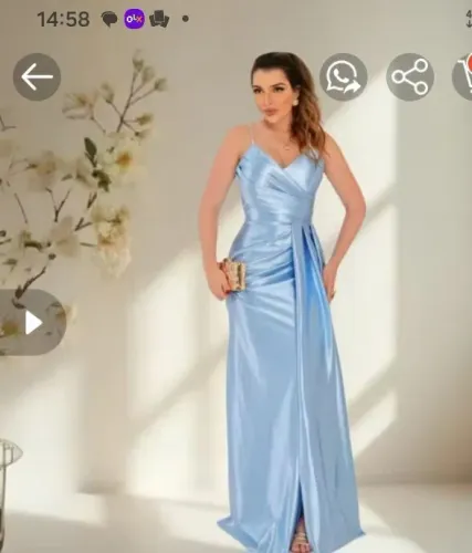 Vestido de festa azul serenety