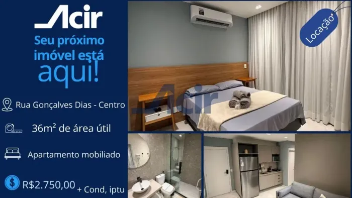 Apartamento mobiliado para alugar, 36m² por R$ 2.750,00/mês - Centro - Rio de Janeiro/RJ
