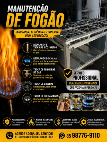 Serviço de manutenção de fogão industrial