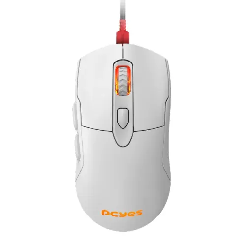 Mouse Gamer Pcyes Malus White Ghost - 12400 Dpi - Rgb - 6 Botões - Pmgmwg