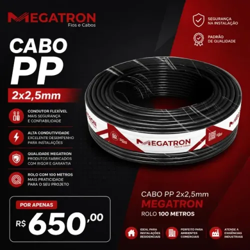 Cabo PP 2 x 2,5mm