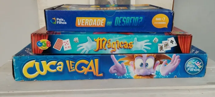 Kit 3 Jogos de Tabuleiro Família - Cuca Legal + Mágicas + Verdade/Desafio