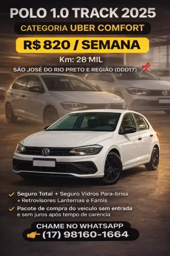 Carro de Aluguel / Locação para Uber, 99 e Motorista de Aplicativo