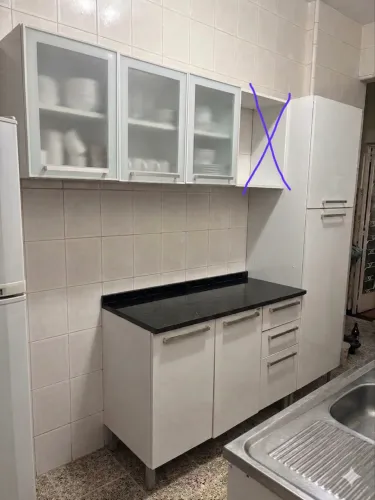 Sofisticada Cozinha Itatiaia portas vidro paneleiro bancada kit módulos perfeito estado