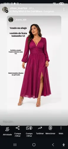 Vestido lindo para festas, em prefeito estado, usado somente 1X