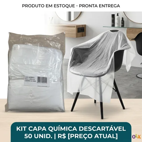 Kit Capa Química Descartável para Salão de Beleza - 50 un. (1,20m x 1,20m)