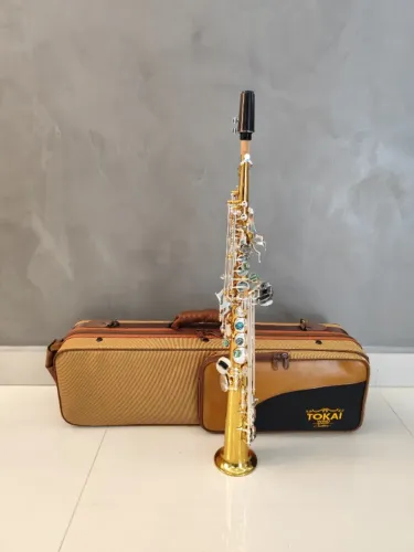 Sax Soprano Tokai Tudel Fixo TSS-300GP Sib Novo de Mostruario- Aceito trocas - Parcelo 21x
