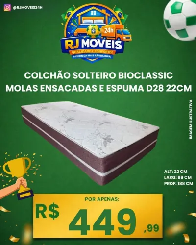 Colchão solteiro bioclassic molas ensacadas e espuma D28 22cm
