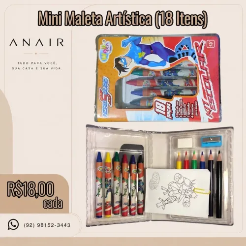Mini Maleta Artística (18 Peças)