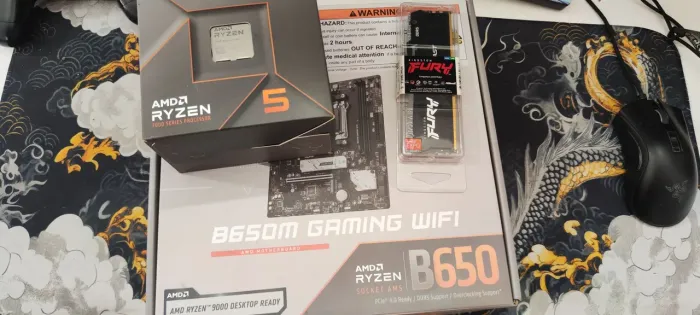 Kit AM5 processador Ryzen 7600+b650m+16gb ddr5