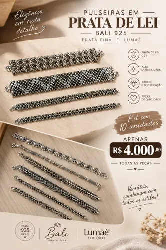Pulseiras em prata bali 925