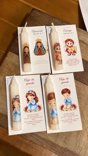 Lembrancinhas Velas Personalizadas Para Batismo Eucaristia Primeira Comunhão