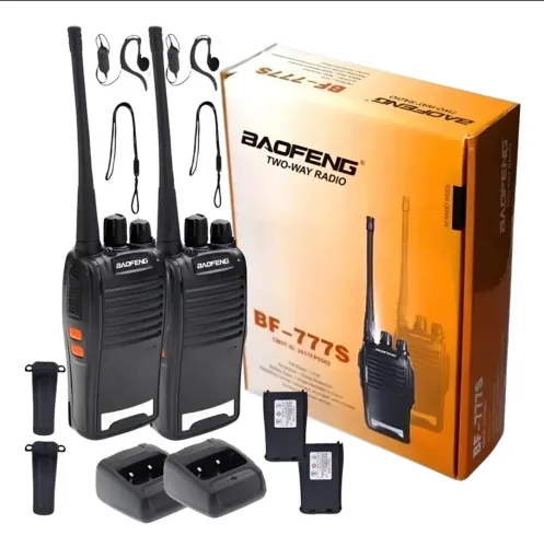 Kit Par 2 Radio Baofeng 777s Walk Talk Comunicador 16 Canais