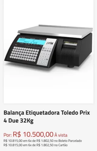 Balança Etiquetadora Prix 4 Due