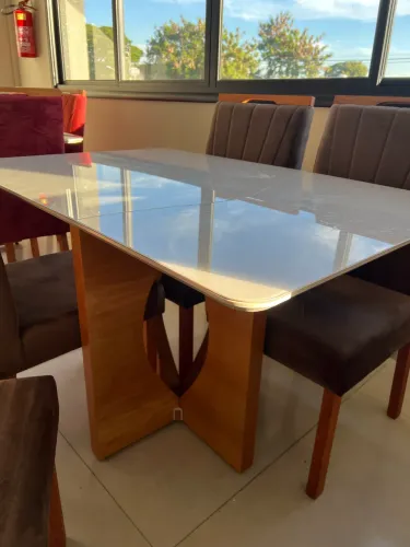 Mesa de Jantar 1,20 Vidro Quebrado (SEM CADEIRA)