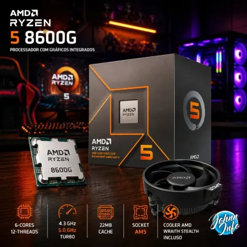Processador Amd Ryzen 5 8600g, 4.3ghz 6-cores 12-threads Am5
