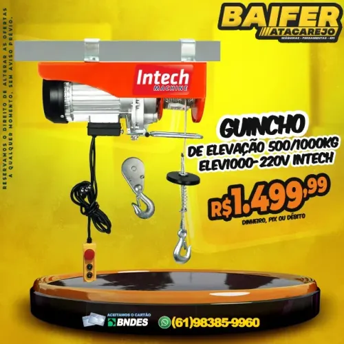 Guincho de Elevação 500/1000Kg ELEV1000-220v Intech