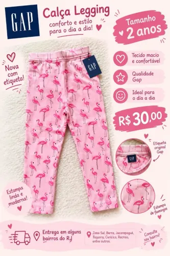 Calça legging menina 2 anos Gap