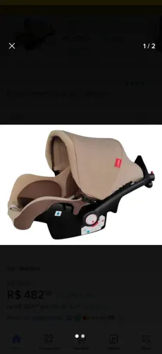 Carrinho tipo Moisés e bebê conforto