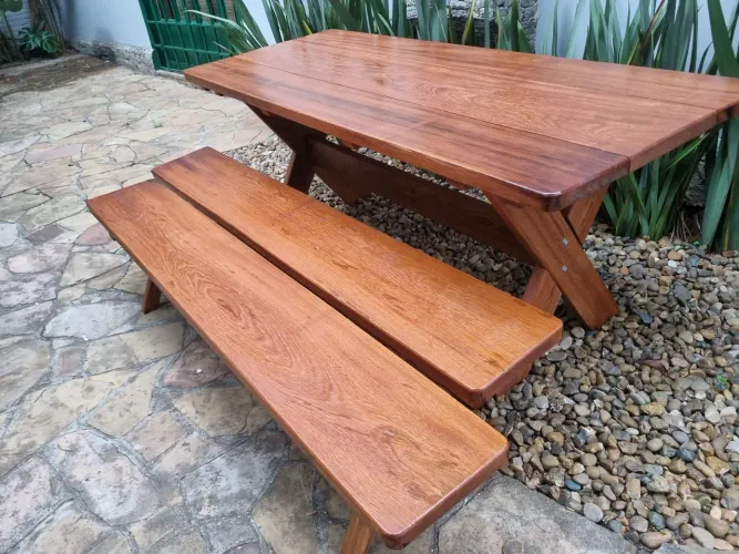 Mesa Rústica Madeira Maciça 