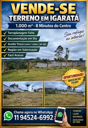 Terreno em Igarata próximo a represa 