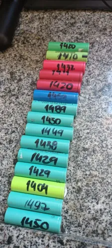 20 células 18650 entre 1200 a 1600 mah usada