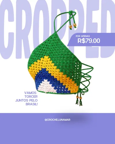 CROPPED DE CROCHÊ BRASIL