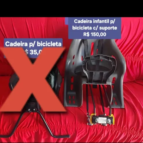 Cadeirinha infantil de bicicleta co. Suporte de fixação incluso