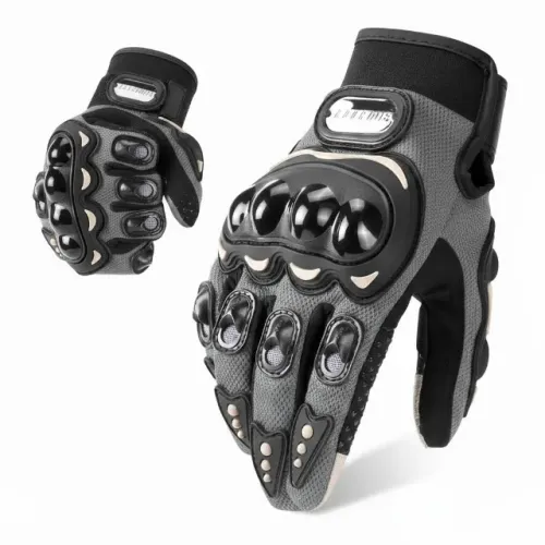 luvas de motoqueiro e ciclista respiravel compativeis ao toques cinza oif-7771
