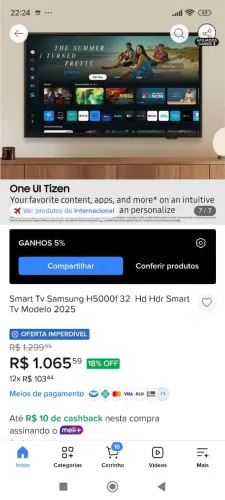 Smart tv Samsung 32"