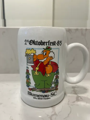 Caneco chopp 2ª Oktoberfest Blumenau 1985 - porcelana Schmidt