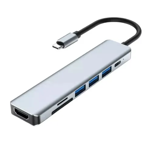 Adaptador Hub 7em1 Usb-C Macho/Hdmi/Usb 3.0/Usb-C/TF/SD Fêmea
