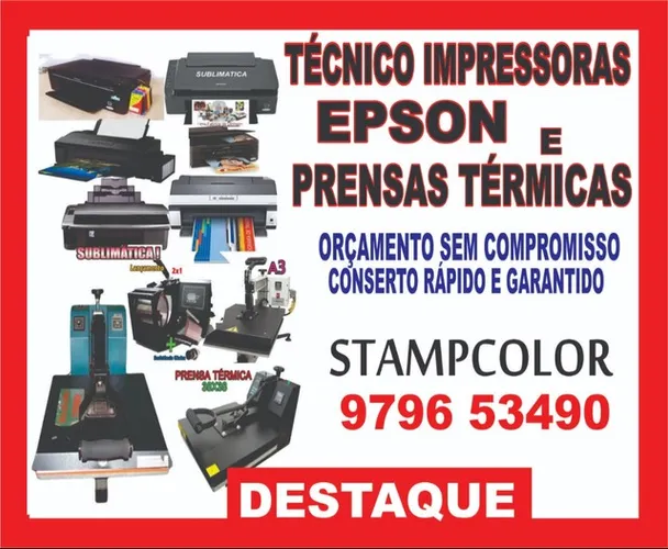 Tecnico e manutenção em impressora epson Canon Hp