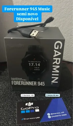 Relógio Garmin Forerunner 945 Music - Semi Novo