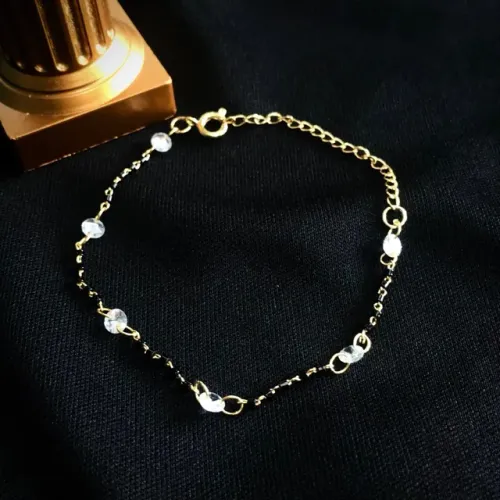 Pulseira esferas com zircônia | folhado a Ouro