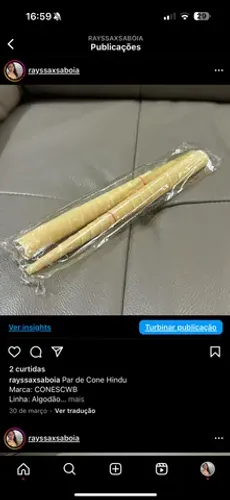 Par de Cone Hindu Marca: CONESCWB Linha: Algodão Modelo: Chinês R$ 10