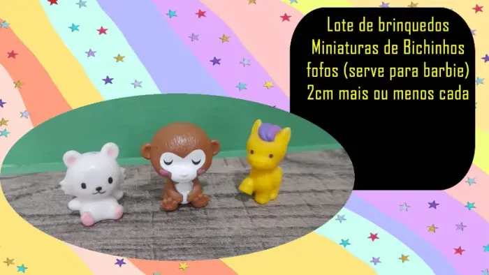 lote de brinquedos miniaturas de bichinhos fofos (serve para barbie)
