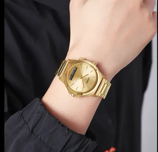 Relógio Skmei unissex dourado