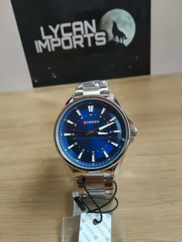 Relógio Prateado Curren Blue 