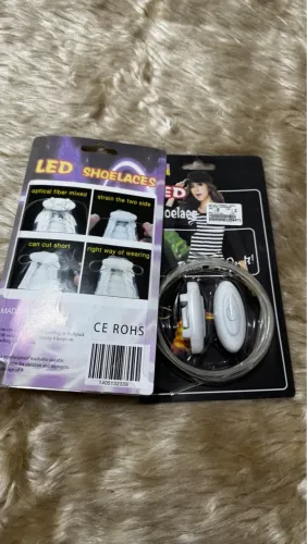 Cadarço de LED com fibra óptica - Diversas Cores
