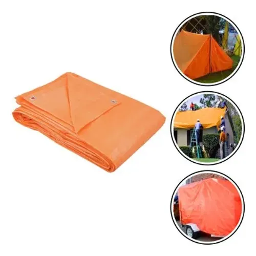 lona encerado polietileno 10mx4m 351890 kala 100 micra laranja