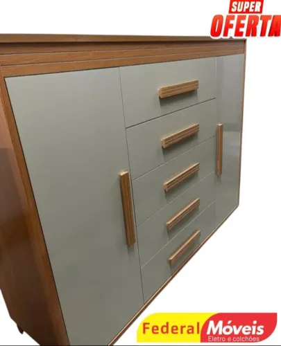 Cômoda com 5 Gavetas e 2 Portas - Nova e Muito Espaçosa!