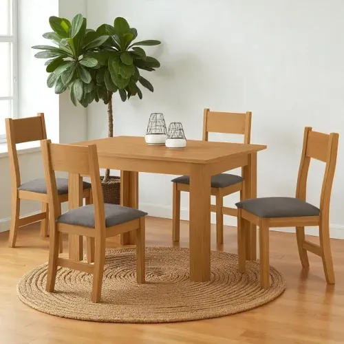 Oferta especial mesa de jantar com 4 cadeiras cinza