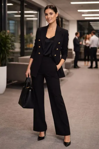 Blazer Alfaiataria com Botão Dourado Rebeca