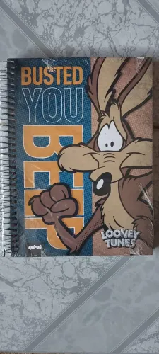 Caderno Looney Tunes capa dura com espiral - Novo